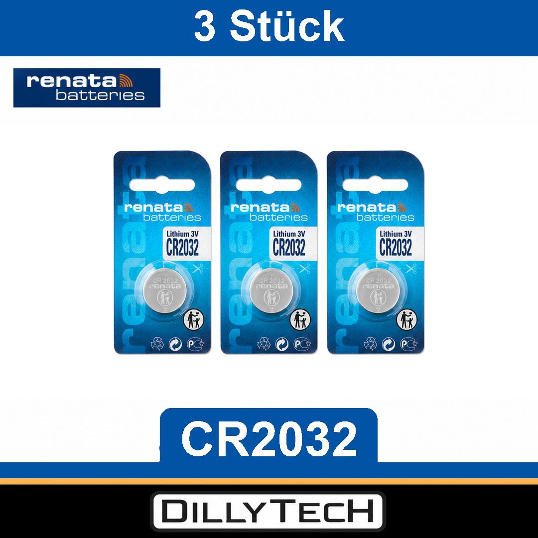 Caricatori & Batterie: Renata CR2032 Lithium Knopfzellenbatterie - 3 Stk. – Nuovo e nell'imballaggio originale da Meilen venduto da DillyTecH