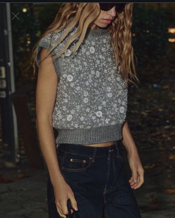 Gilet mit Pailletten, L, Zara