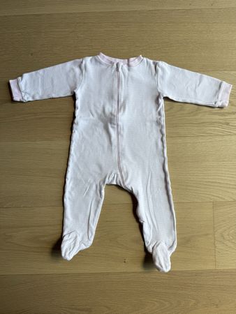 Baby Schlafanzug, Grösse 74/80, rosa/weiss gestreift