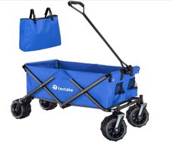 Faltbarer Bollerwagen mit breiten Reifen Belastbarkeit 80kg