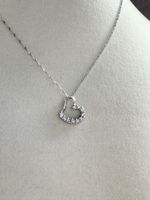 Kette Halskette in Platin Herz Diamanten Anhänger 0.2ct
