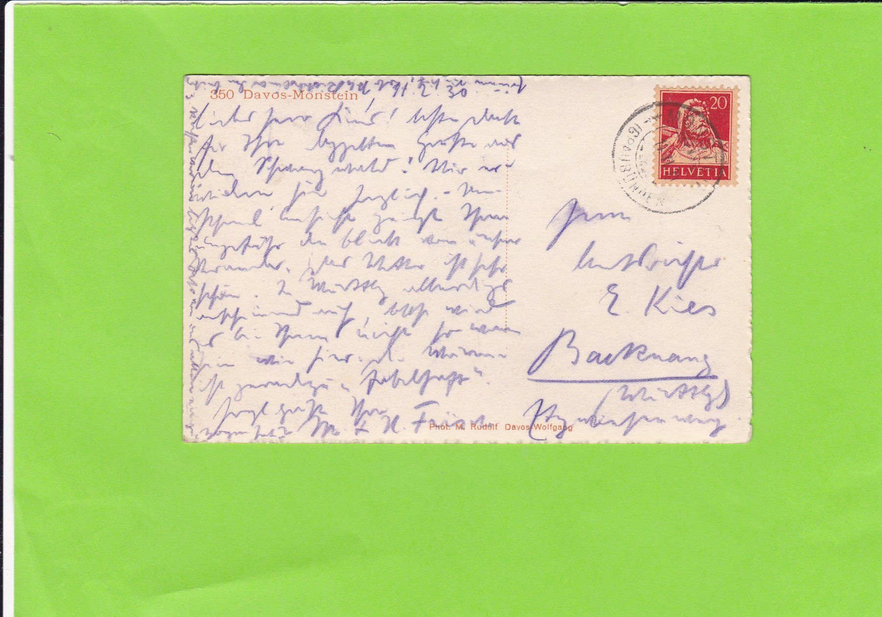 Cartoline postali: Davos-Monstein – Usato da St. Peterzell venduto da neckertal 1