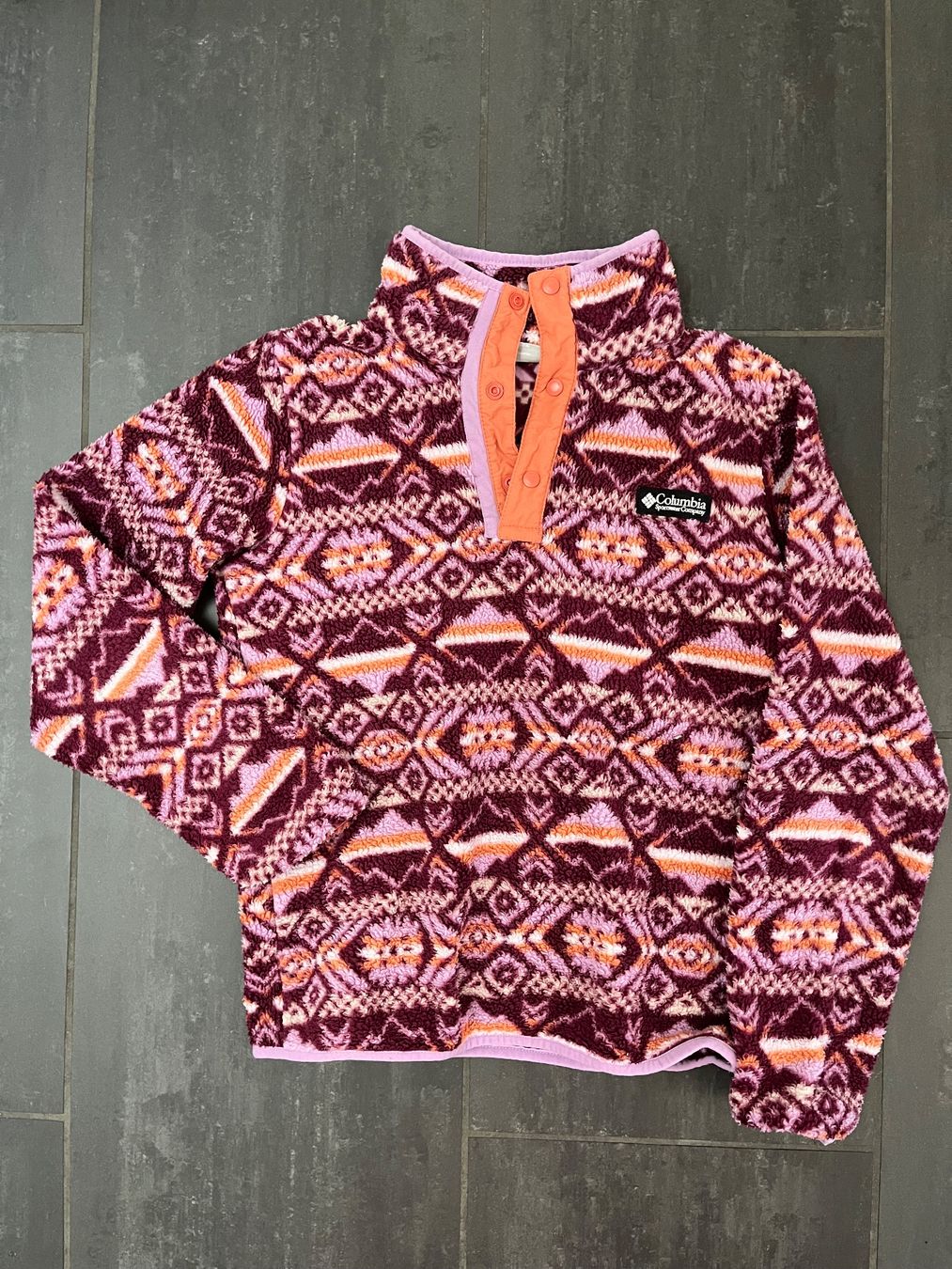 Columbia Pullover & Sweatshirts: Columbia Fleece Pullover gemustert 152/158 – Gebraucht aus Zeiningen von man_69cj