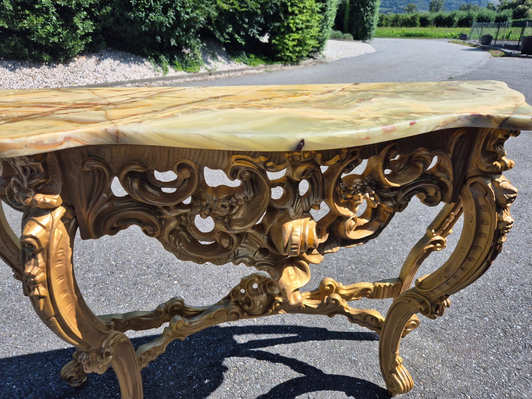 Tavoli: Console ancienne style baroque plateau marbre restaurée – Usato da Fully venduto da tameab 1