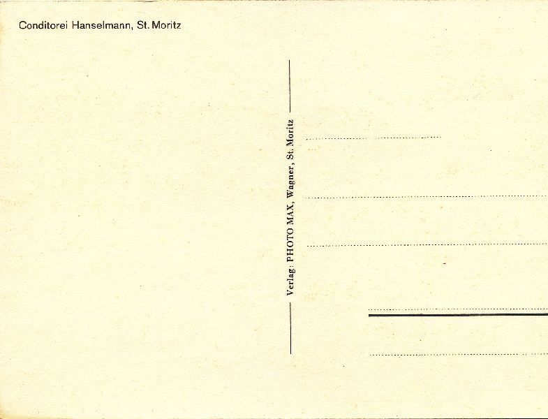 Cartoline postali: St. Moritz - Conditorei Hanselmann c1970 – Usato da Emmenbrücke venduto da teestube 1