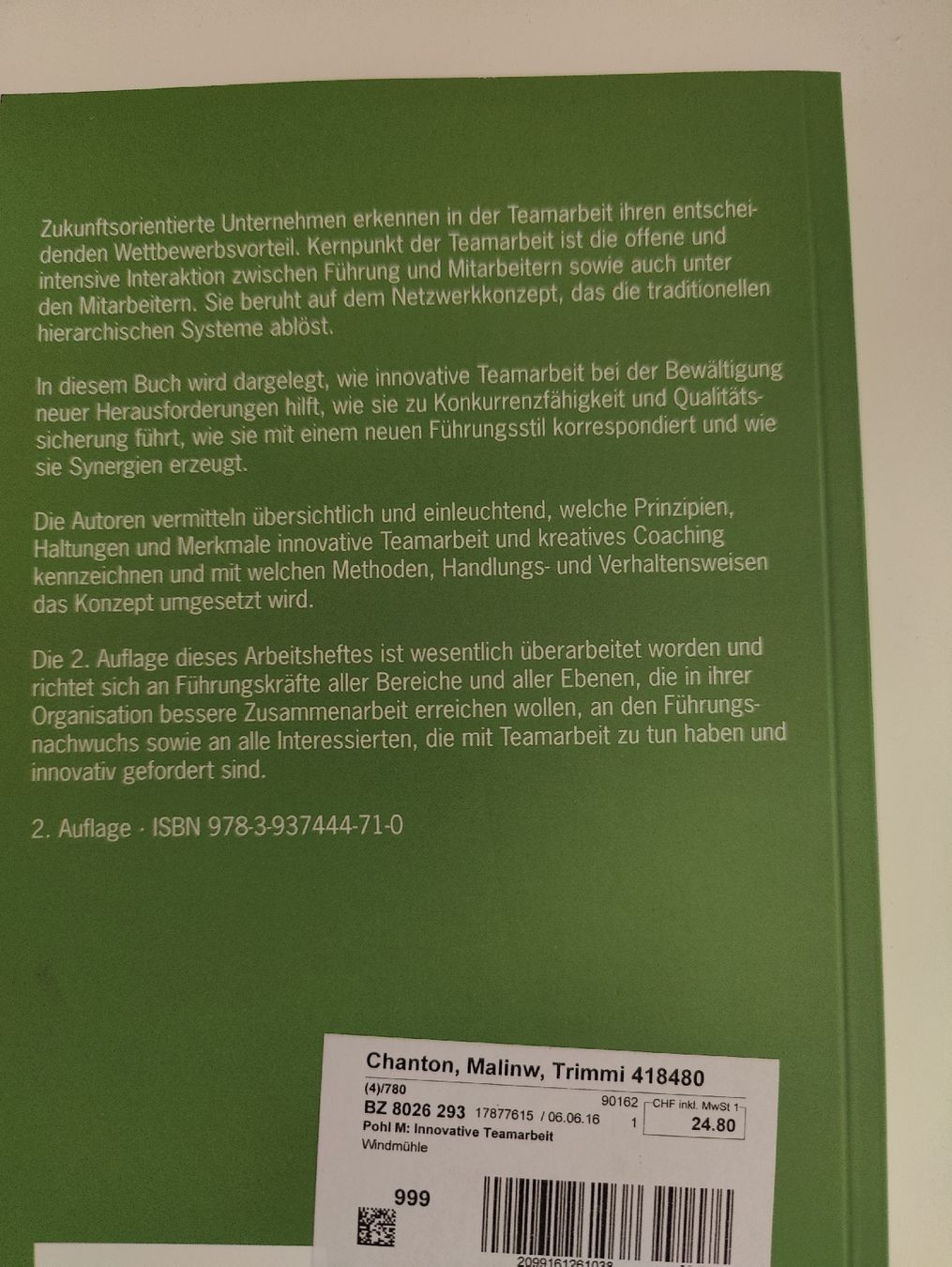 Livres: Innovative Teamarbeit  – D'occasion à Walkringen par kimleu22 1