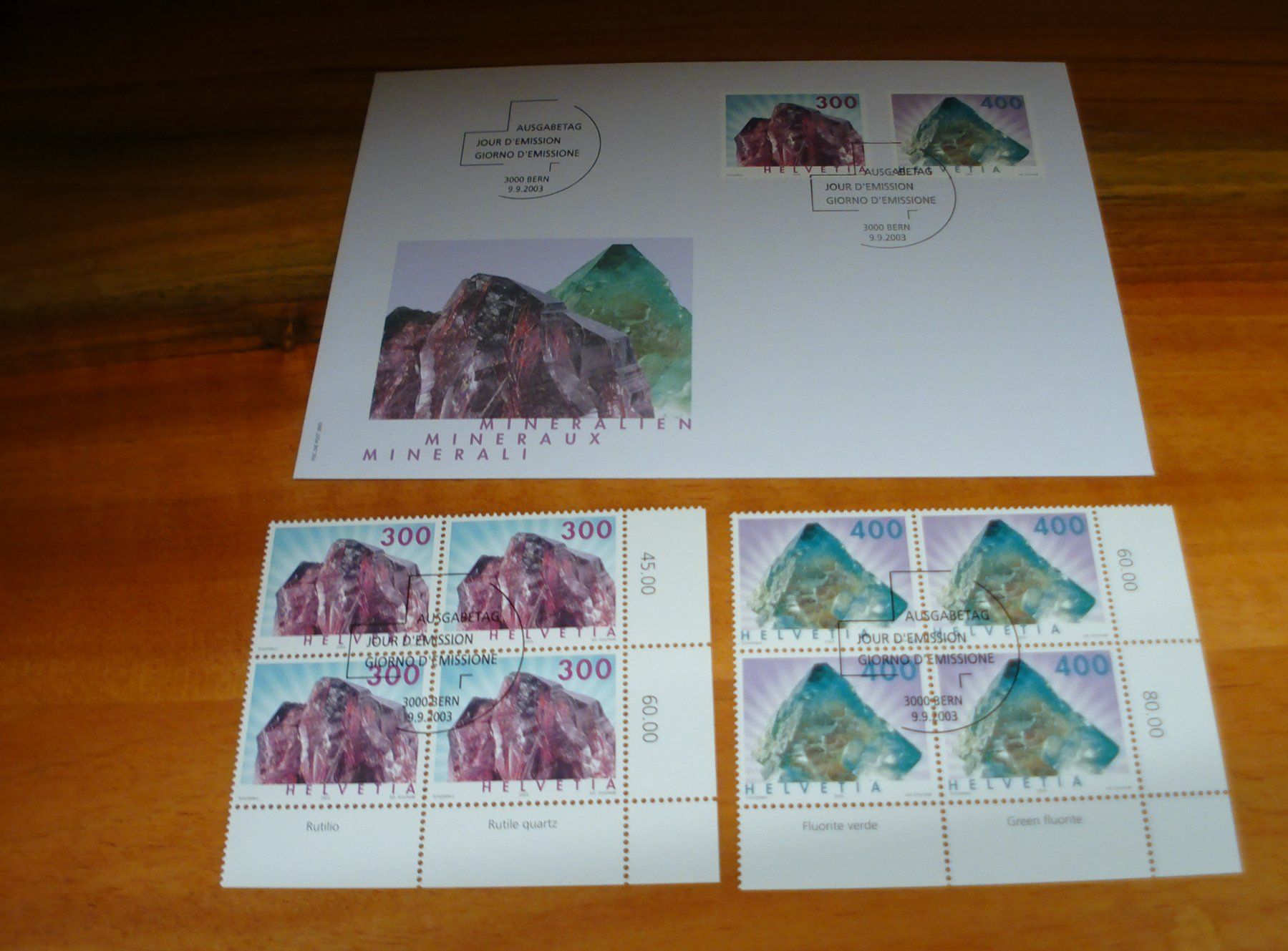 Alle Briefmarken: Satz Dauermarken 3.- + 4.- 203, 4erblock ET-o + FDC – Gebraucht aus Niederwil AG von morostahu 1