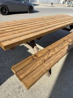 Tisch aus Holz: Sitzbankgarnitur aus eigener Produktion 