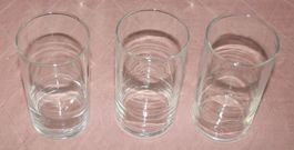 3x Glas Wasserglas Vase Windlicht gerade Form Ø 6cm