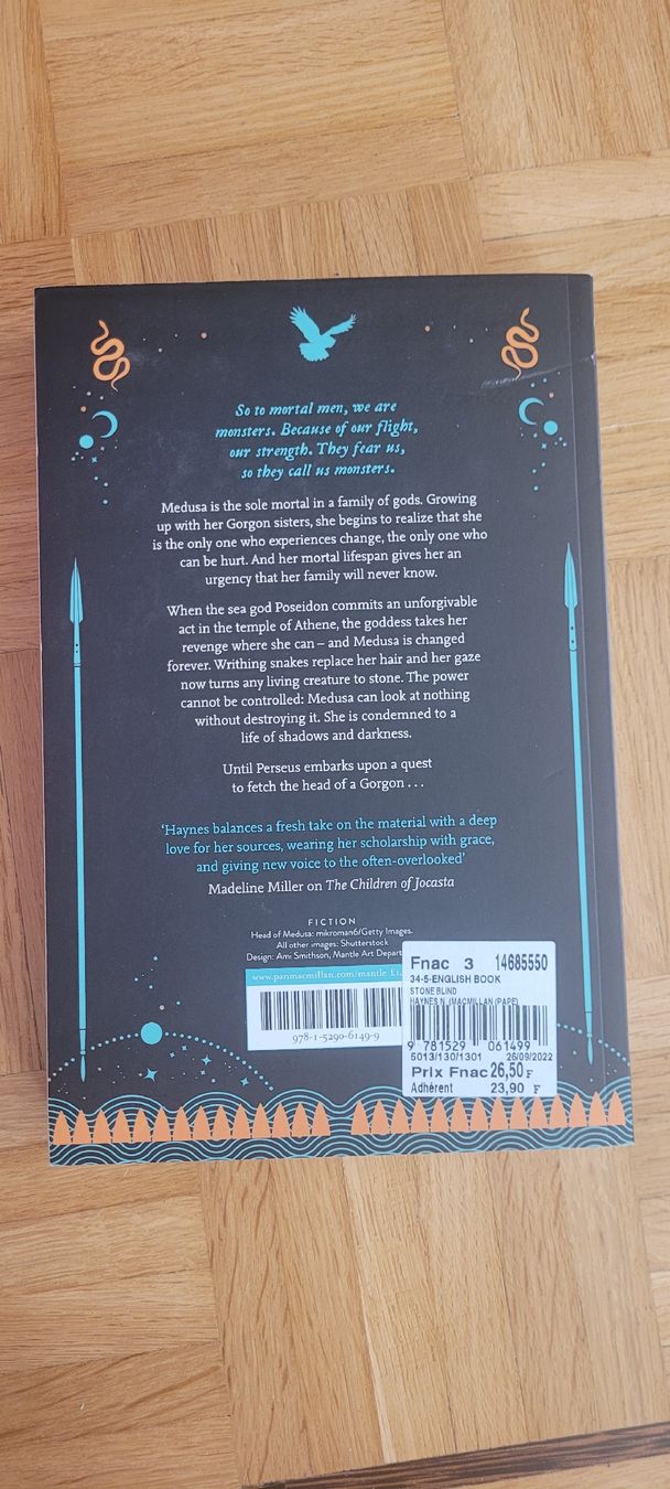 Bücher: stone blind par Natalie Haynes – Gebraucht aus Lausanne von mar_82hp 1