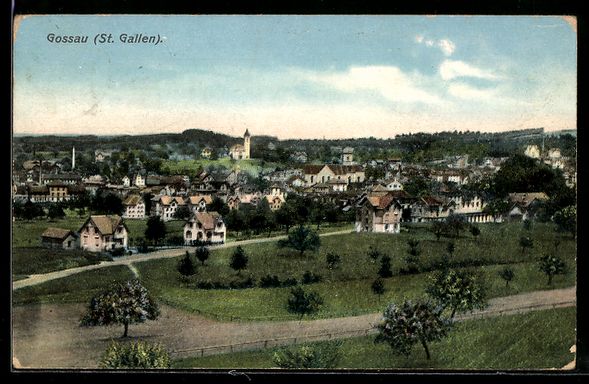 Cartoline postali: Gossau /St. Gallen, Ortsansicht aus der  – Usato da Berlin venduto da bartko-reher