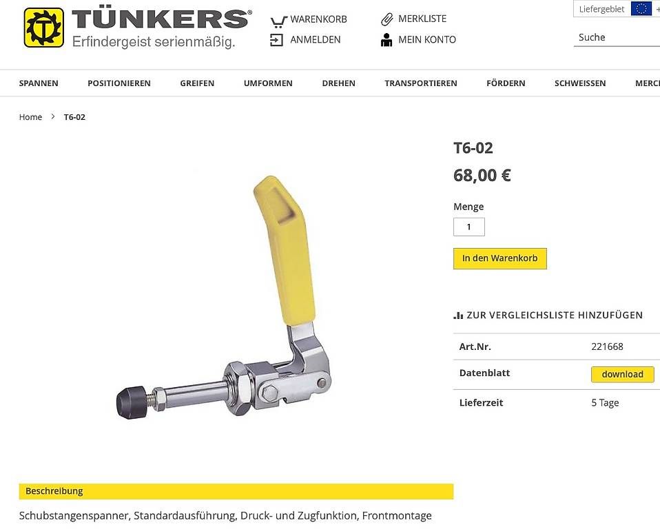 Tutti gli attrezzi: Handbetätigte Spanner, Sauterelle de serrage, Tünkers – Nuovo (secondo la descrizione) da Valangin venduto da Saga2078 4
