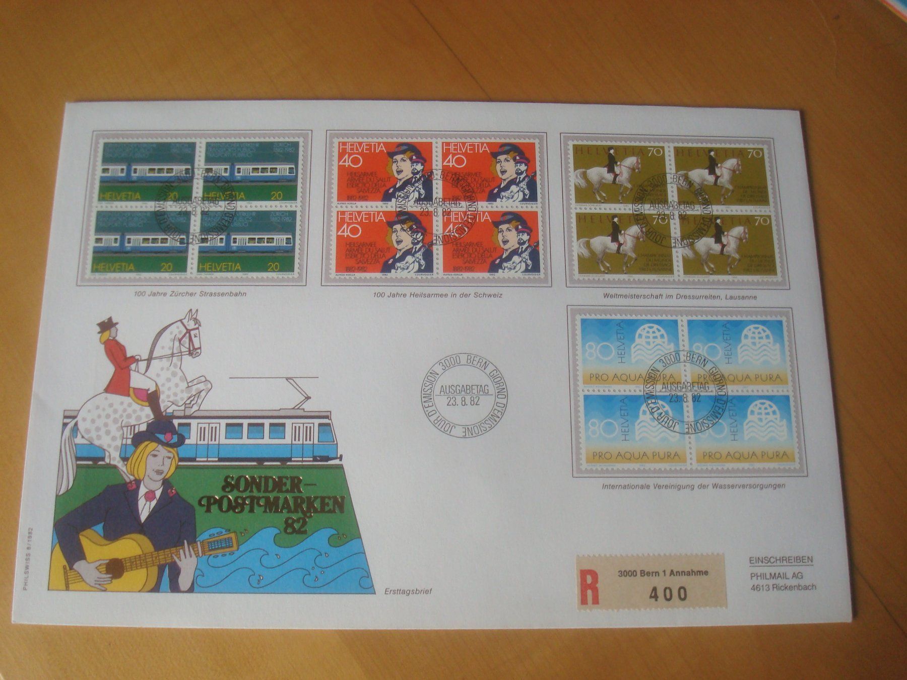 Alle Briefmarken: 1982 schöner Grossbrief Schweiz – Gebraucht aus Gordola von Polentaefung