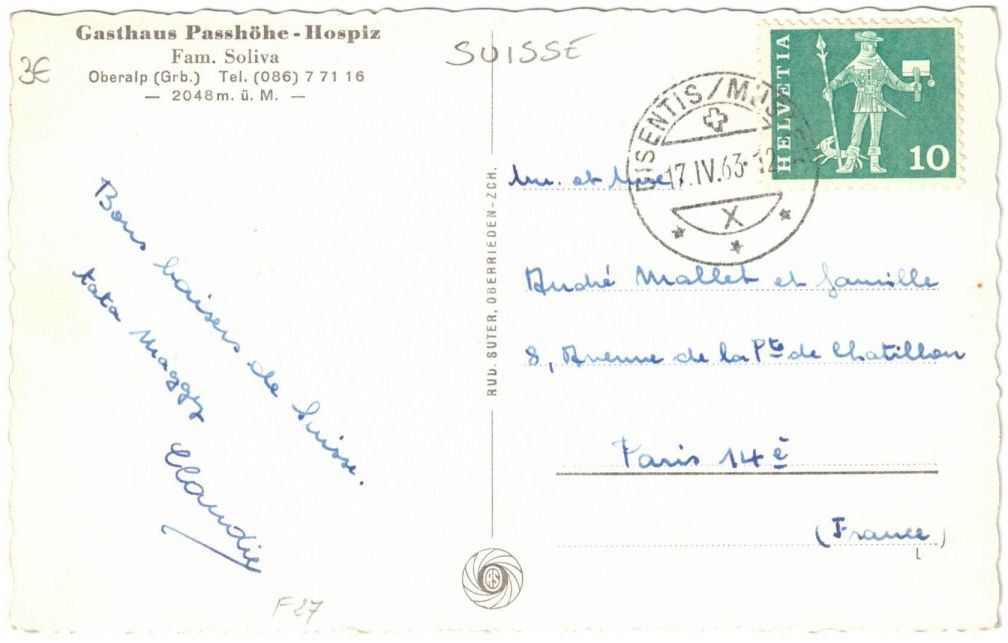 Cartoline postali: Oberalp - Skilift Calmut – Usato da Binningen venduto da Mountainrider 1