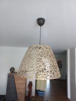 Hängeleuchte Rattan Lampenschirm beige guter Zustand