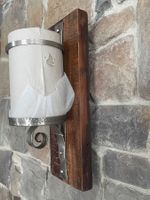 Wandlaterne aus Holz und Eisen/NEU/OVP