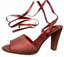 ROBERTO CAVALLI : Sandales cuir rouge-doré métallisé 40