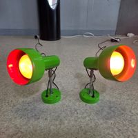 1960-1970 Sconces Set, Wandlampen in Grün. Vintage Lampe