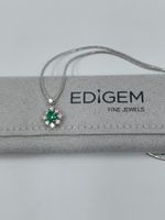 VINTAGE SMARAGD COLLIER IN 750 WEISSGOLD MIT DIAMANTEN