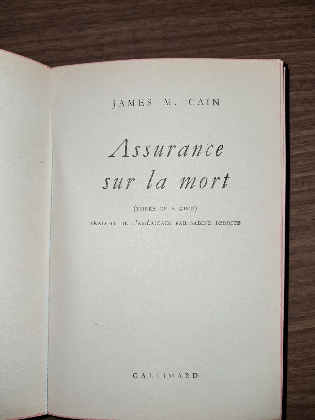 Libri: Assurance sur la mort Roman de James M. Cain – Usato da Le locle venduto da juliensaran 1
