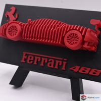Ferrari 488 Layered 3D Printed Wall Art Red Black