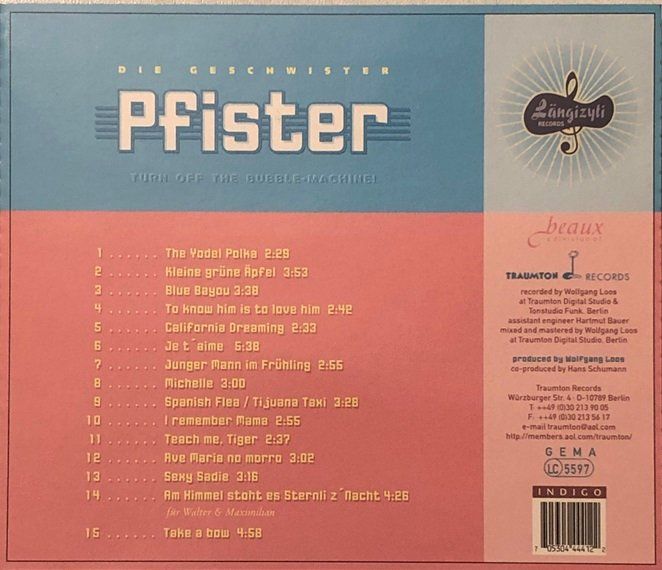 CD: Die Geschwister Pfister - Turn off the Bubble-Machine – Usato da Grüningen venduto da azulverde 1