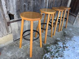 Tabourets de bar en chêne massif