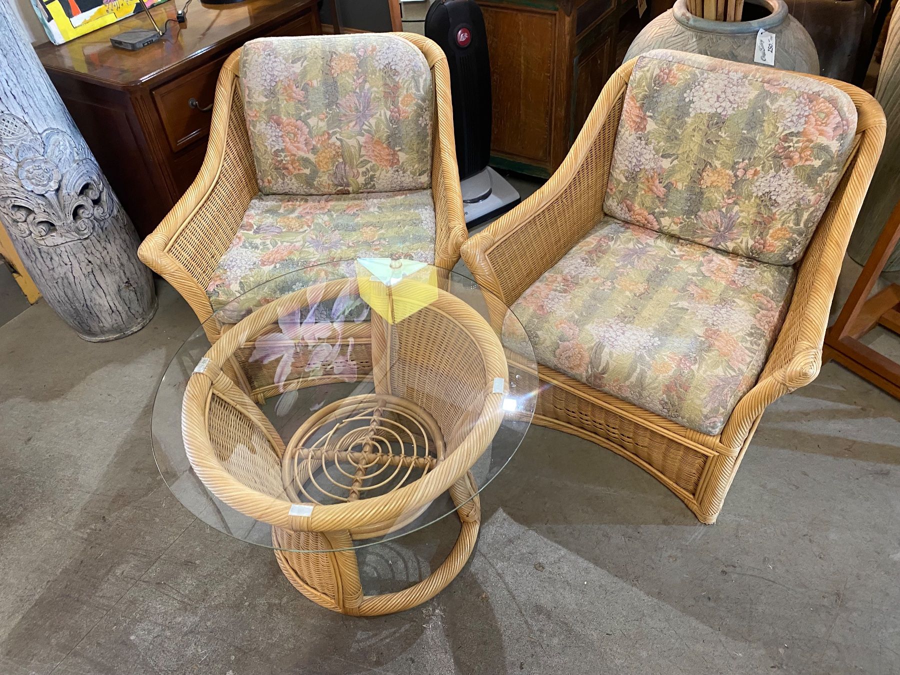 Set di tavolo e panche: Vintage Rattan Lounge Set, 2 Sessel & Tisch – Usato da Ballwil venduto da ClassicGallery 3