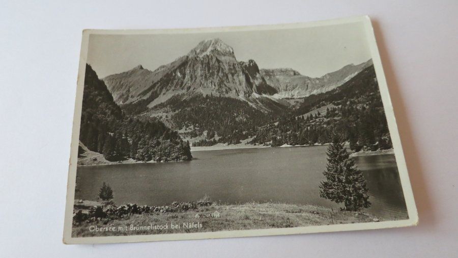 Ansichtskarten: Obersee mit Brünnelistock bei Näfels – Gebraucht aus Jona von centumprata