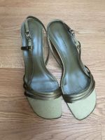Pull&Bear Sandalen Gr. 39 olivgrün ungetragen Satin Sandalen