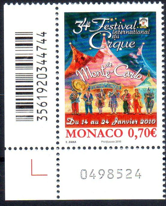 Tutti i francobolli: ** POSTFRISCH ** INT. ZIRKUSFESTIVAL 2009 MONACO - 1A69 – Nuovo (secondo la descrizione) da Losone venduto da EM2019