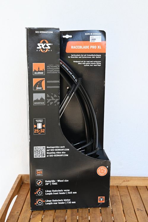 Kit Garde-boue SKS Raceblade Long – Pour Pneus Max 25 Mm, 493 G, Avec Spoiler Extra Long Et Fixation Quick-Release – Route Et Hiver