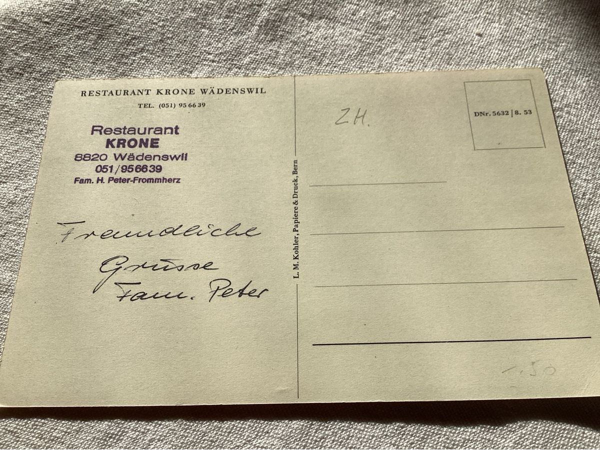 Cartes postales: Wadenswil restaurant KRONE – D'occasion à Luc (Ayent) par Rebouille 1
