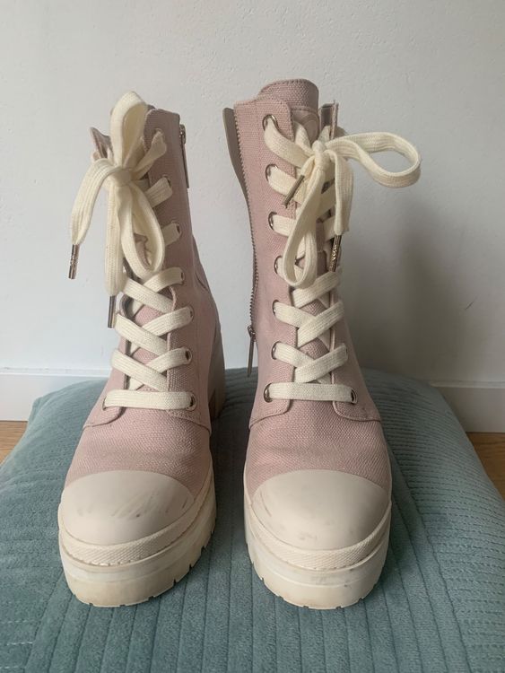 Michael Kors Stiefelette 37 Segeltuch rosa, Boots Stoff