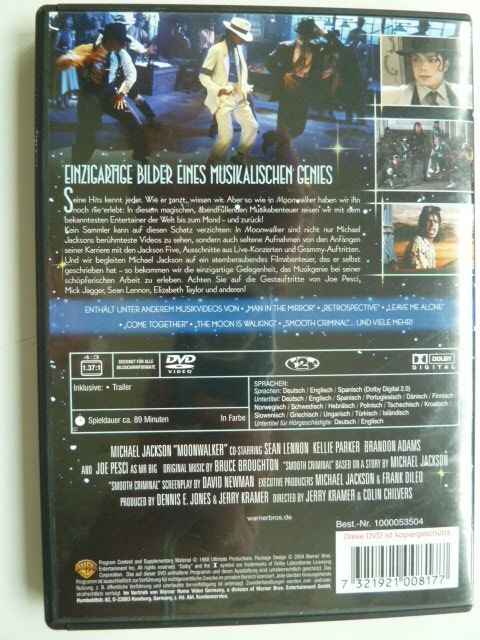 Alle DVDs: Michael Jackson - Moonwalker – Gebraucht aus Au ZH von sikoku 2