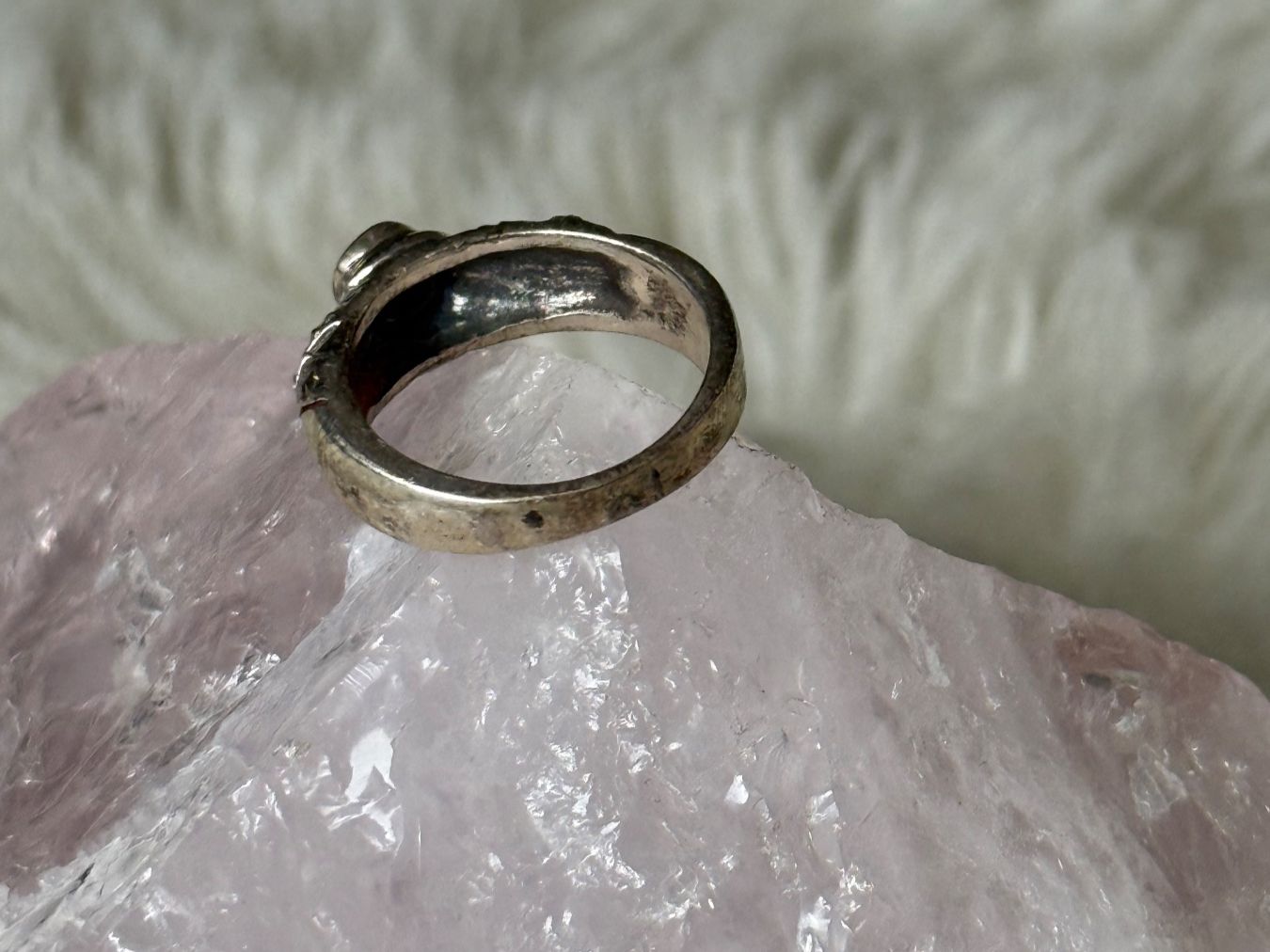 Anelli: Vintage Silberring 925 mit rotem Stein – Usato da Istighofen venduto da Ringparadies 1