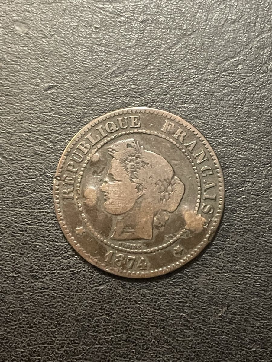 Tutti le monete: 5 centimes Münze Frankreich 1874 – Usato da Gebertingen venduto da Photographica