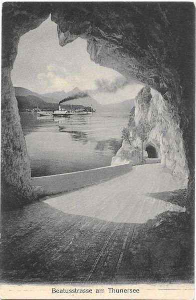 Cartes postales: Beatusstrasse Thunersee mit Dampfschiff – D'occasion à Olten par clotaldi