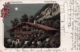 Schweizerhaus - Chalet Suisse, Litho, gelaufen 1899