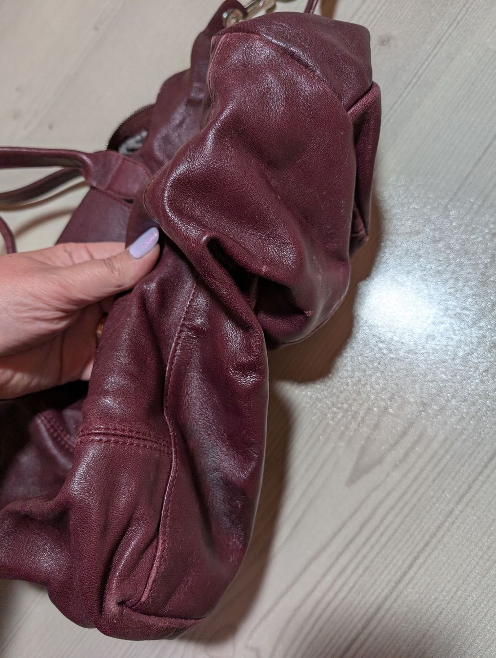 Longchamp Borse da donna: Longchamp sac à main en cuir couleur prune – Usato da Bex venduto da ophelie.duc 3