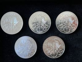 5x 1 oz Silber Wiener Philharmoniker 2012