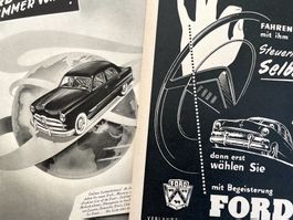 Ford Cars - 3 Alte Werbungen / Publicités 1949/56