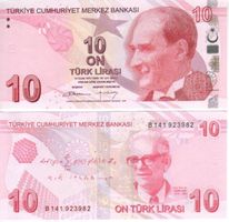 Türkei 10 lira  unz bankfrisch