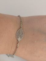 Armband silberfarben mit Blattmotiv verstellbar