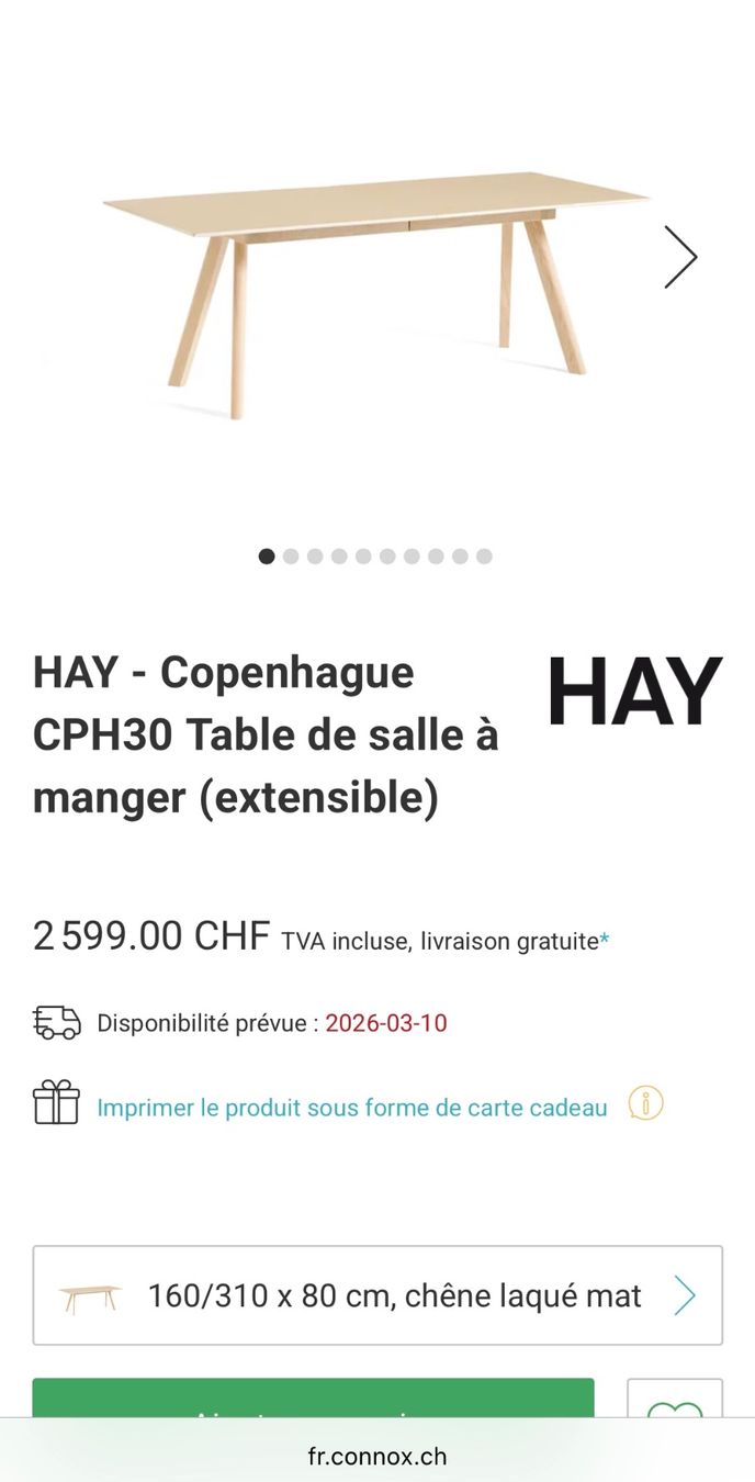 Tavoli: Hay table à manger chêne CPH30 extensible avec plateau – Usato da Genève venduto da He364 1