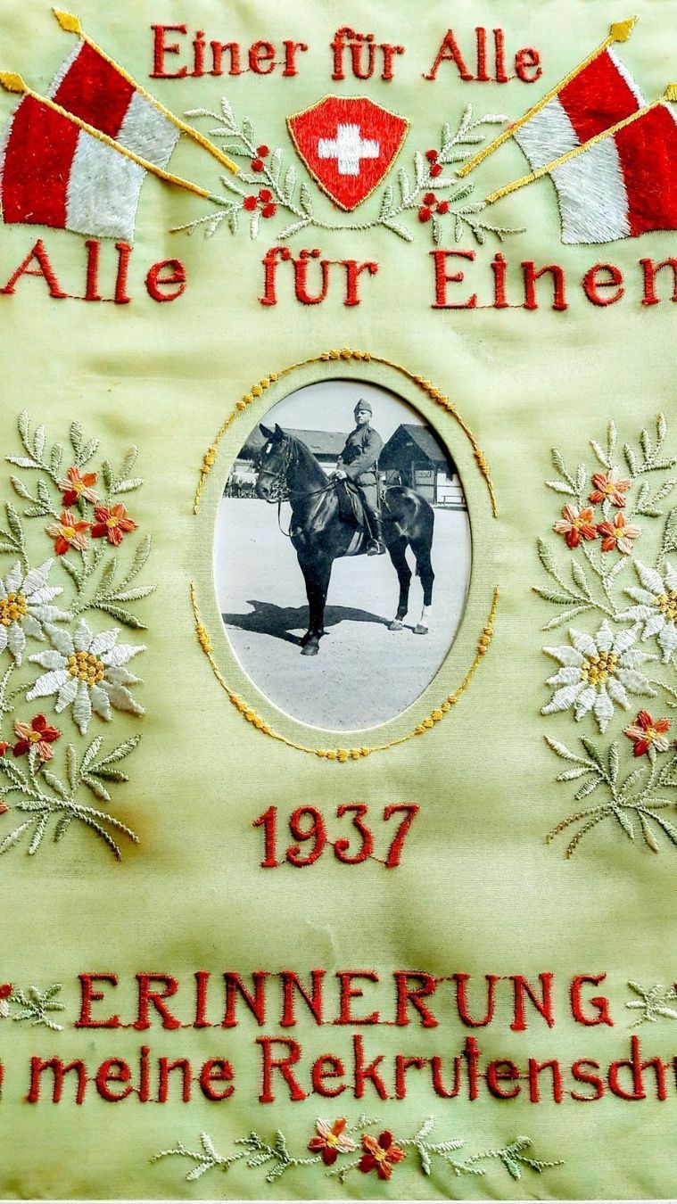 Médailles: Erinnerung Rekrutenschule 1937 gestickt – D'occasion à Tavannes par Brocashop 1