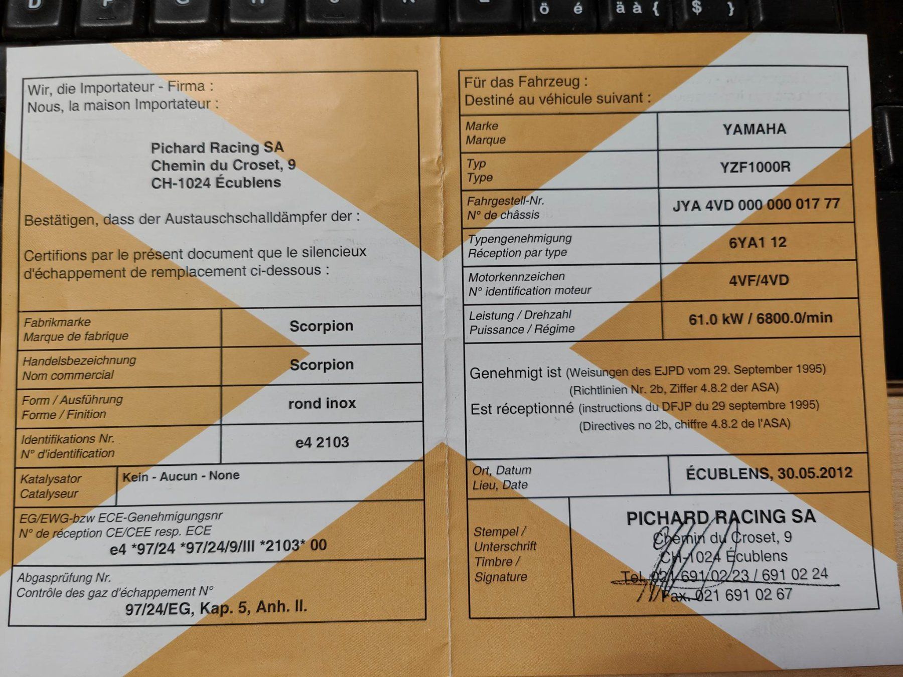 Yamaha Strasse: Yamaha YZF 1000 R – Gebraucht aus Dagmersellen von Priapos66 7