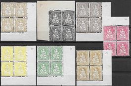 Konvolut Sitzende Helvetia ** 4erBlocks SBK 584.- Top ab 1.-