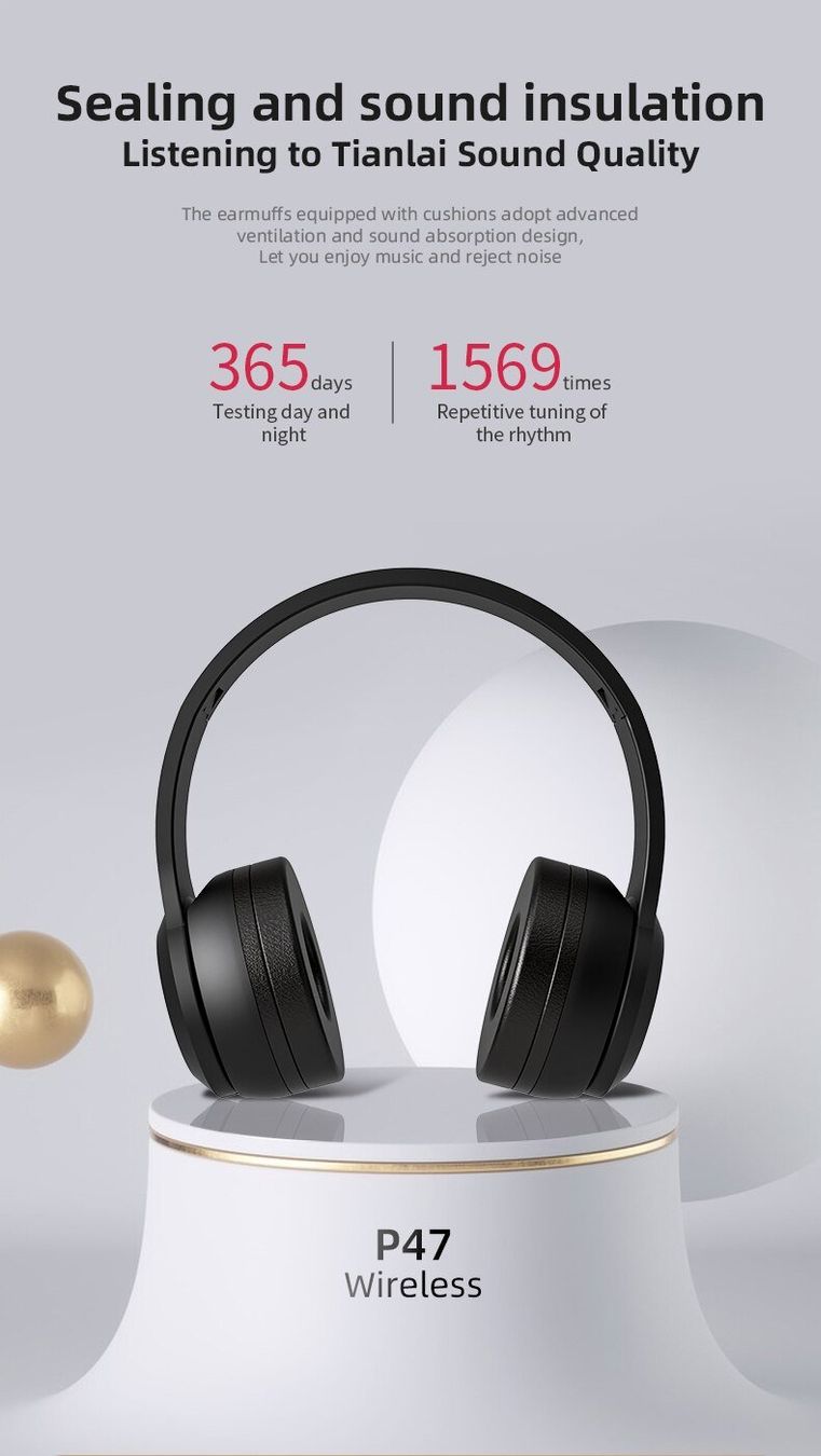 Casques audio: Casque Bluetooth Stéréo P47 sans/avec fil, FM, micro SD – Neuf (Voir description) à Gland par Electr0ccasion 9