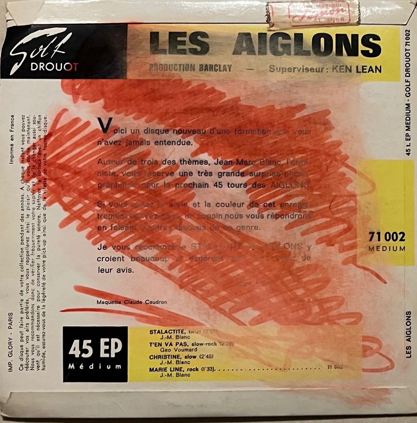 Schallplatten: LES AIGLONS - STALACTITE – Gebraucht aus Bussigny von vinyl-pas-cher 1